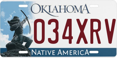 OK license plate 034XRV