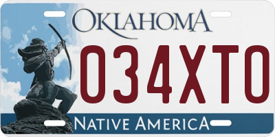 OK license plate 034XTO