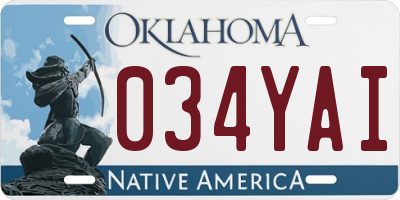 OK license plate 034YAI