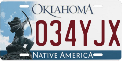 OK license plate 034YJX