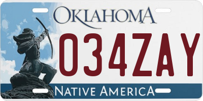 OK license plate 034ZAY