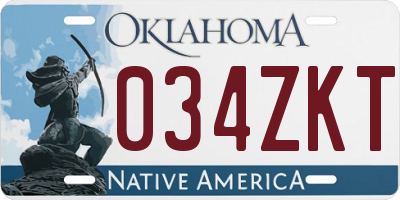 OK license plate 034ZKT