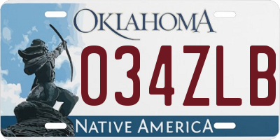 OK license plate 034ZLB