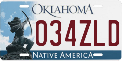 OK license plate 034ZLD