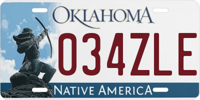 OK license plate 034ZLE