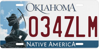 OK license plate 034ZLM