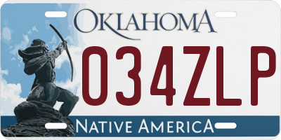 OK license plate 034ZLP