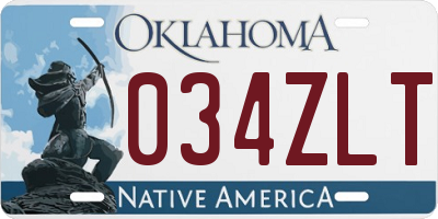OK license plate 034ZLT