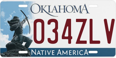 OK license plate 034ZLV