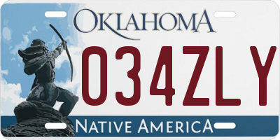OK license plate 034ZLY
