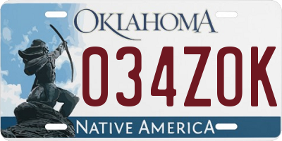 OK license plate 034ZOK