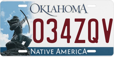 OK license plate 034ZQV
