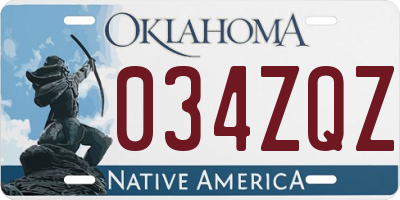 OK license plate 034ZQZ