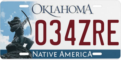 OK license plate 034ZRE