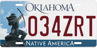 OK license plate 034ZRT