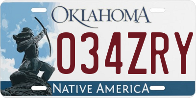 OK license plate 034ZRY