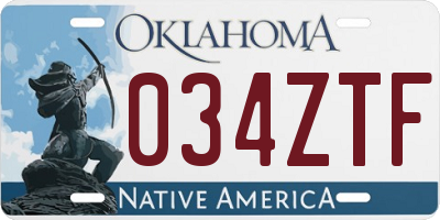 OK license plate 034ZTF