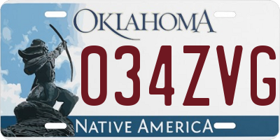 OK license plate 034ZVG