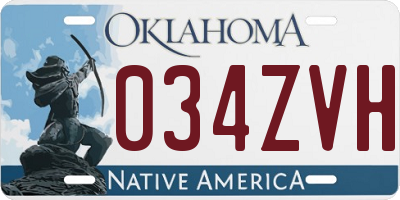 OK license plate 034ZVH