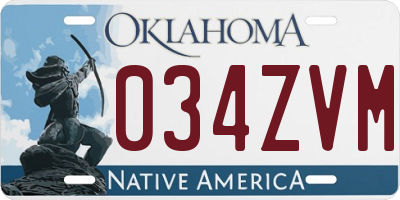OK license plate 034ZVM