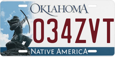 OK license plate 034ZVT