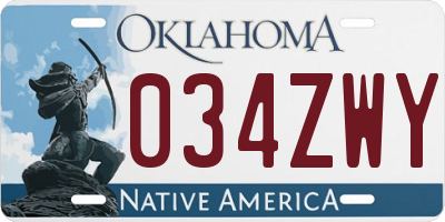 OK license plate 034ZWY