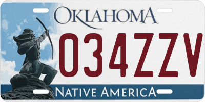 OK license plate 034ZZV