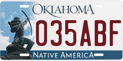 OK license plate 035ABF