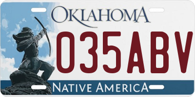 OK license plate 035ABV