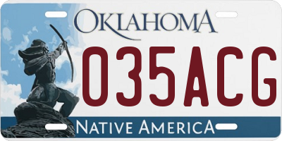 OK license plate 035ACG