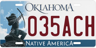 OK license plate 035ACH