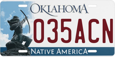 OK license plate 035ACN
