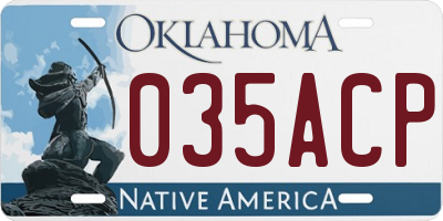 OK license plate 035ACP