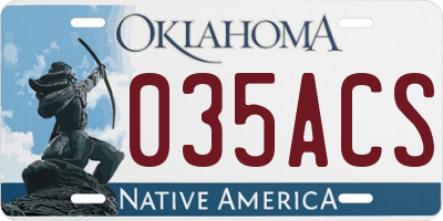 OK license plate 035ACS