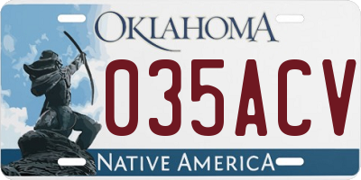 OK license plate 035ACV