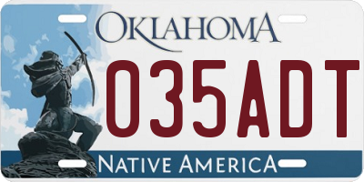 OK license plate 035ADT