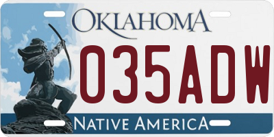 OK license plate 035ADW