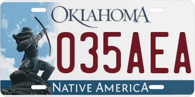OK license plate 035AEA
