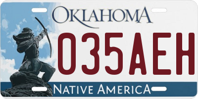OK license plate 035AEH