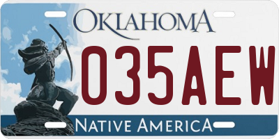 OK license plate 035AEW