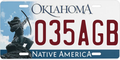 OK license plate 035AGB
