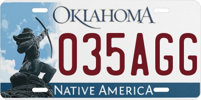 OK license plate 035AGG