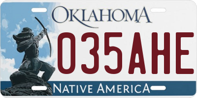 OK license plate 035AHE