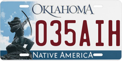 OK license plate 035AIH
