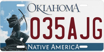 OK license plate 035AJG