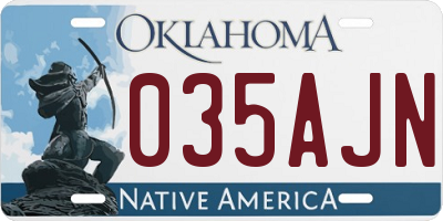 OK license plate 035AJN