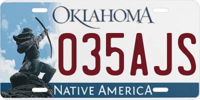 OK license plate 035AJS