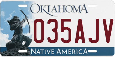 OK license plate 035AJV