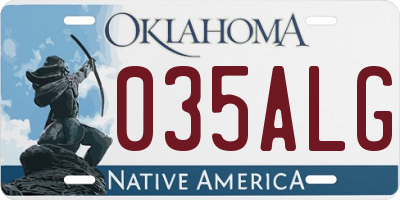 OK license plate 035ALG