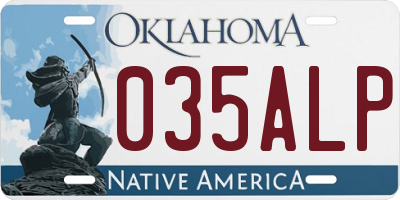 OK license plate 035ALP
